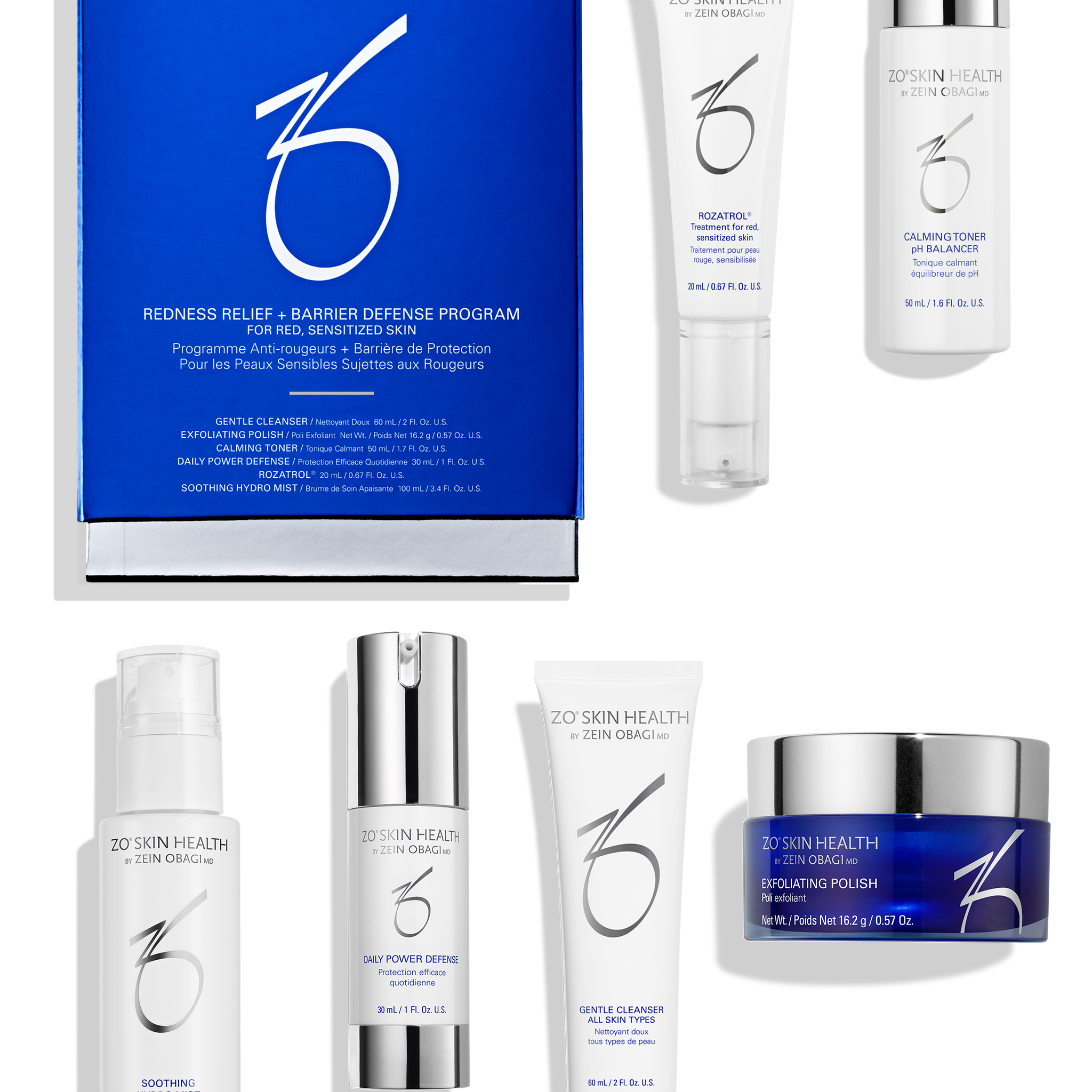 ZO Skin Health Redness Relief + Barrier Defense Program - Verpackung mit allen Produkten