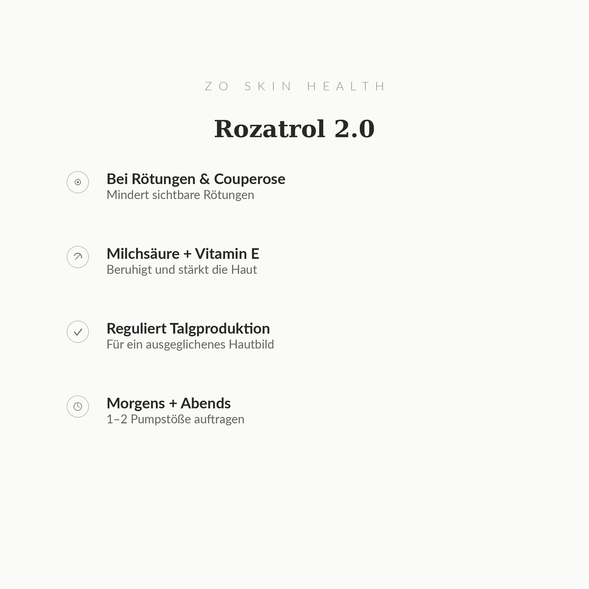 Rozatrol 2.0 - Infografik mit Wirkstoffen und Anwendung | ZO Skin Health