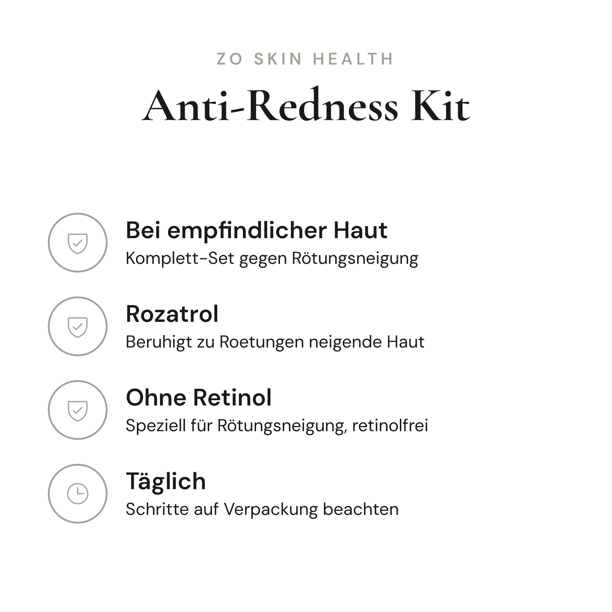 Anti-Redness Kit - Infografik mit Wirkstoffen und Anwendung | ZO Skin Health